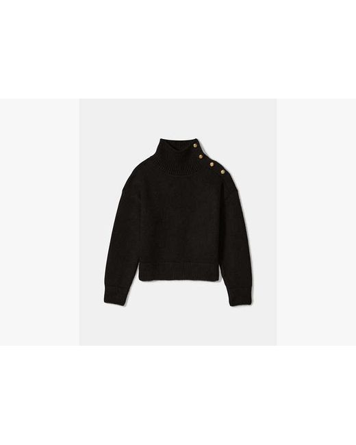 Kate Spade Black Turtleneck With Bauble Buttons