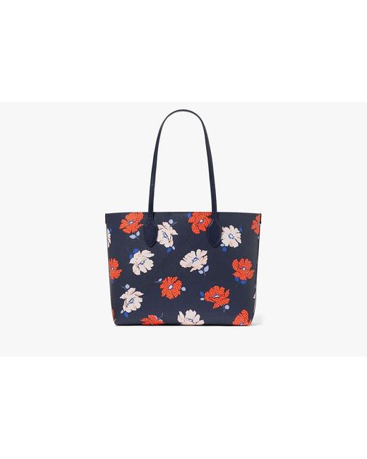 Kate Spade Blue Bleecker Dotty Floral Tote Bag