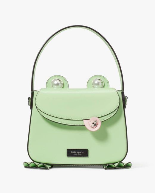 Kate Spade Green Lily Patent Leather 3d Frog Hobo Bag