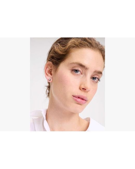 Kate Spade White Little Luxuries 6Mm Square Studs
