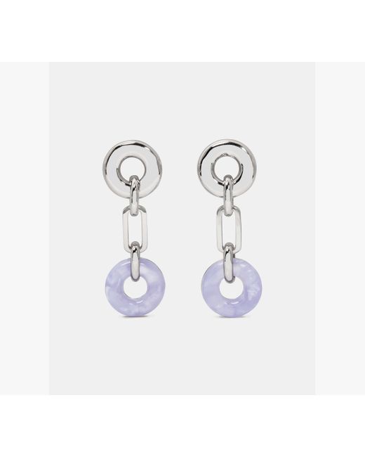Kate Spade White Interlock Linear Earrings