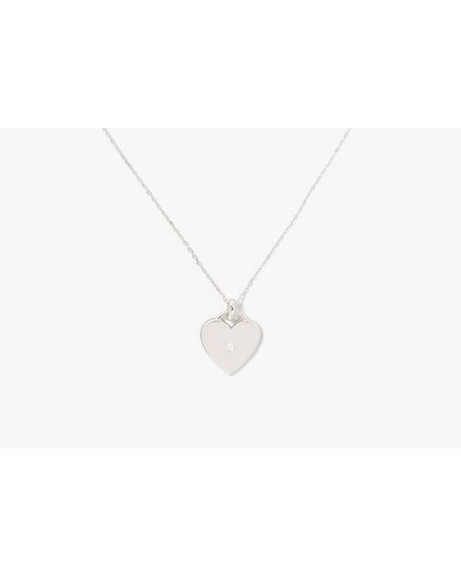 Kate Spade White Kate Spade Fine Meant To Be Heart Pendant