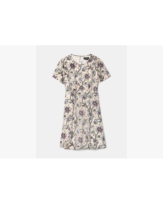 Kate Spade White Satin Devore Empire Waisted Mini Dress