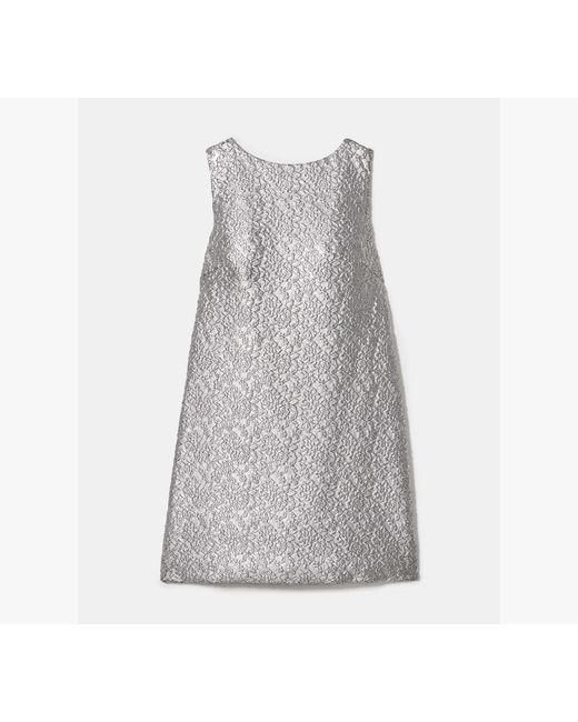 Kate Spade Gray Foil Lace Shift Dress