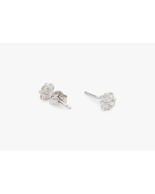 Kate Spade White Fine Time To Shine Diamond Flower Studs