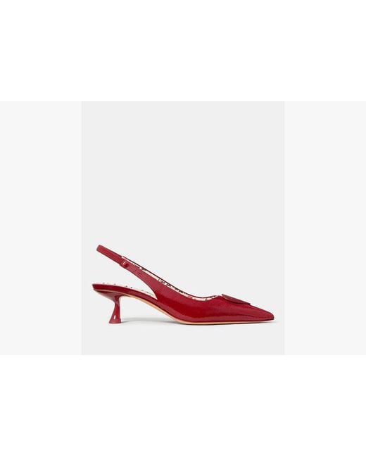 Kate Spade Red Lover Slingback Kitten Heel