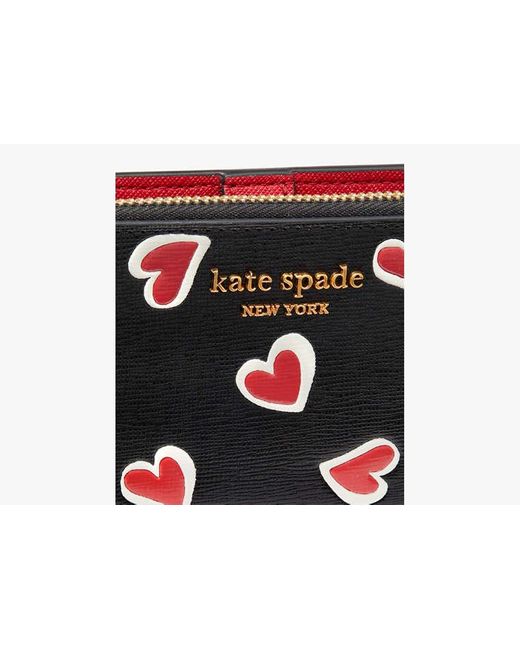 Kate Spade Black Morgan Stencil Hearts Klapp-Portemonnaie
