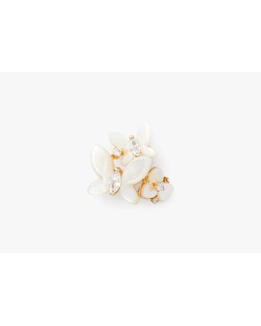 Kate Spade White Social Butterfly Cluster-Ohrstecker