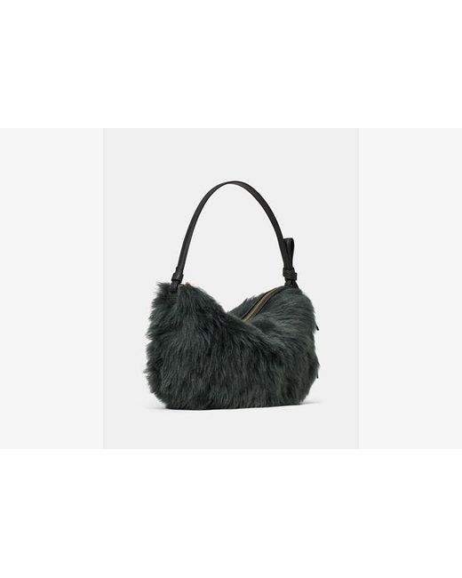 Kate Spade Black Loop Shearling Shoulder Bag