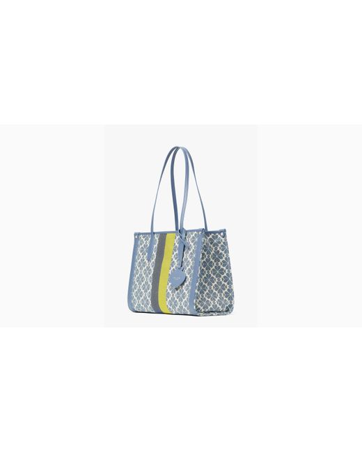 Kate Spade Black Spade Flower Jacquard Stripe Market Medium Tote