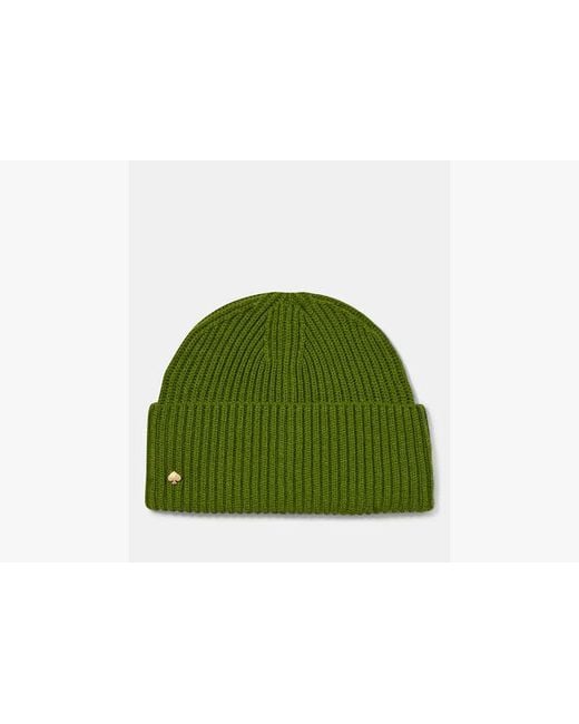 Kate Spade Green Kate Spade Stripe Cuff Beanie