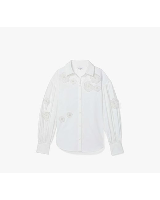 Kate Spade White Flower Andie Hemd aus Organza