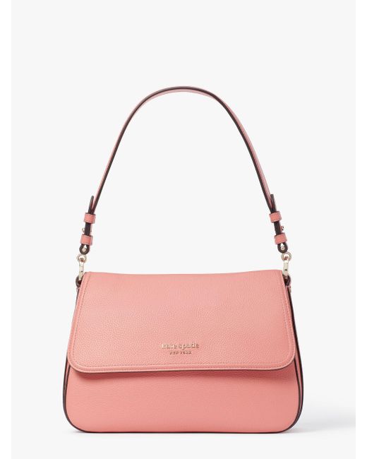 Kate Spade Leather Hudson Medium Convertible Shoulder Bag in Pink