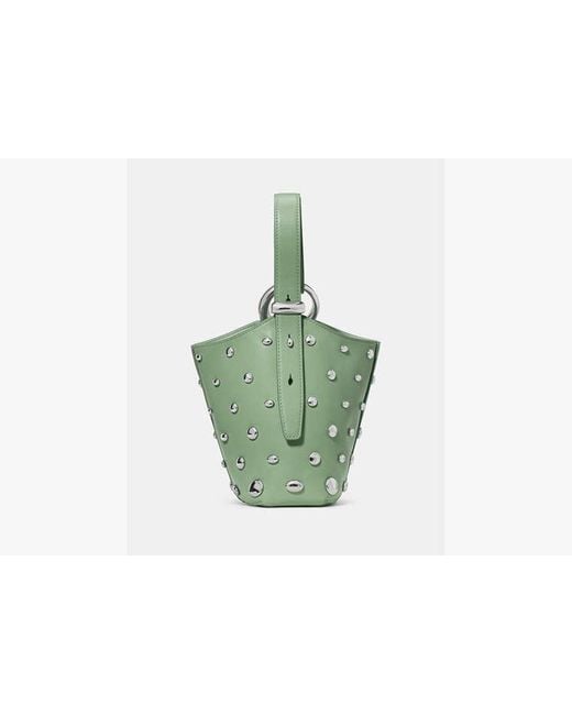 Kate Spade Green Halo Studded Mini Bucket Bag