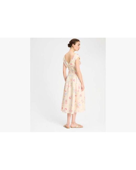 Kate Spade Black Whimsical Garden Smocked Midi Dress