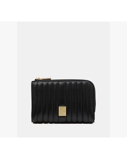 Kate Spade Black Deco Quilted Compact Wallet