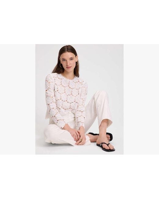 Kate Spade White Daisy Lace Top