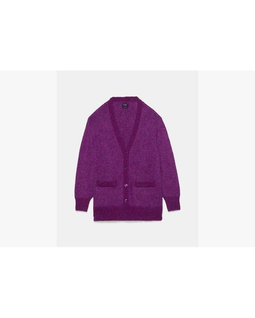 Kate Spade Purple Fuzzy Oversized Cardigan