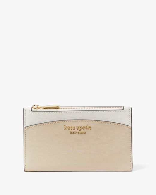 Kate Spade Natural Morgan Colorblocked Small Slim Bifold Wallet