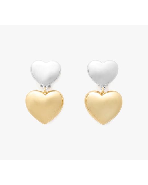 Kate Spade White Heart You Double Drop Earrings
