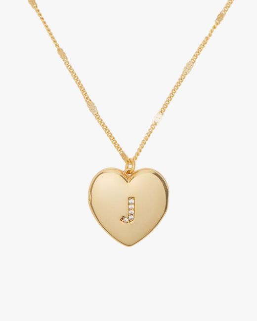 Kate Spade Metallic J Heart Letter Locket Necklace