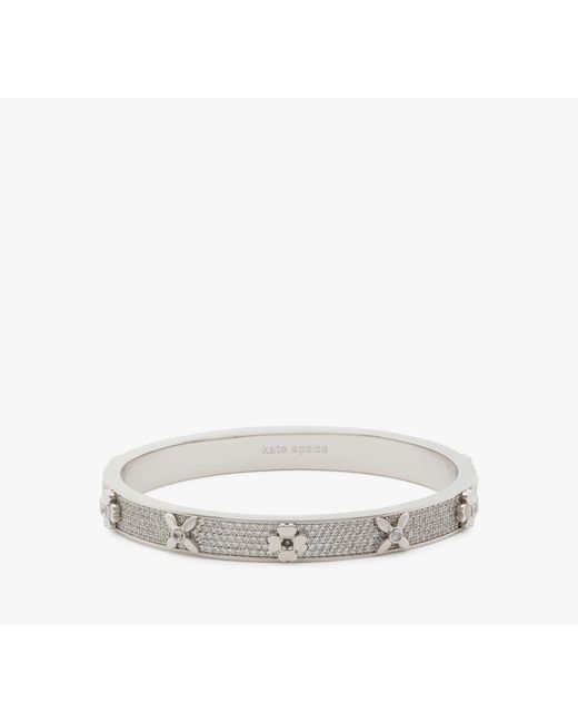 Kate Spade Gray Heritage Bloom Hinged Bangle