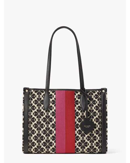 Kate Spade Synthetic Spade Flower Jacquard Stripe Market Medium Tote in