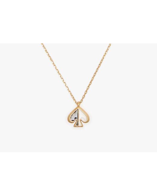 Kate Spade White Kate Spade Everyday Spade Enamel Block Mini Pendant