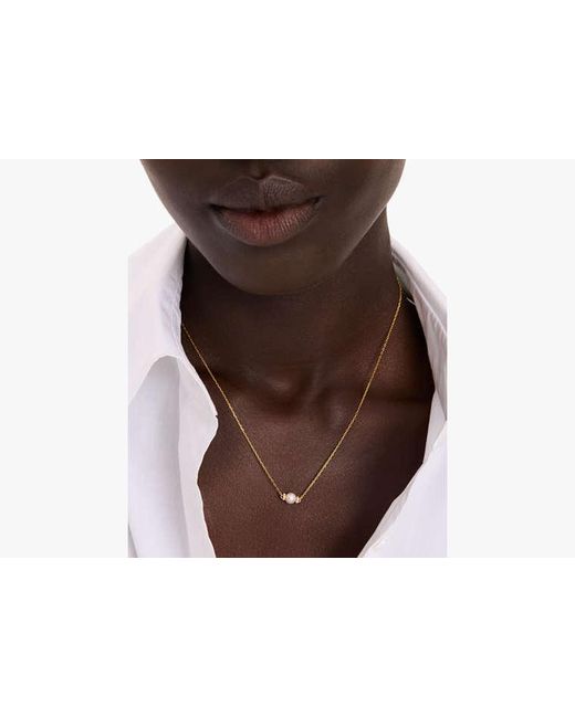 Kate Spade Metallic Kate Spade Fine Meant To Be Pearl & Diamond Pendant