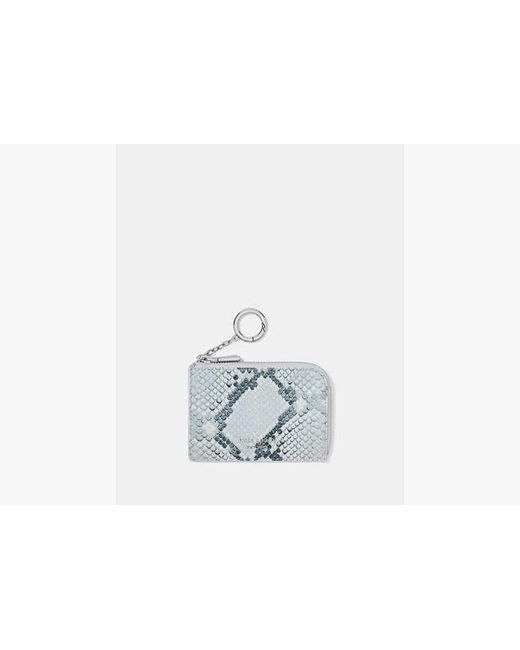 Kate Spade White Snake Embossed Mini Zip Card Case
