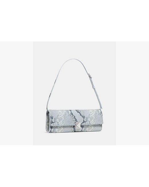 Kate Spade White Deco Snake Embossed Soft Mini Shoulder Bag