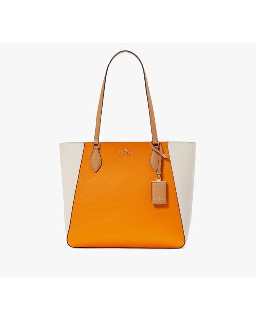 Kate Spade Orange Poppy Colorblock Tote Bag