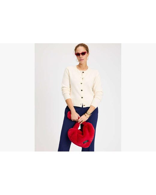 Kate Spade White Heart Button Nell Cardigan