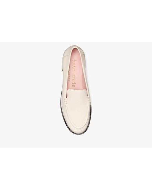 Kate Spade White Lori Patent Leather Loafers