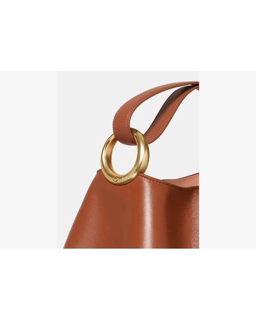 Kate Spade Brown Halo Pleated Wave Mini Bucket Bag