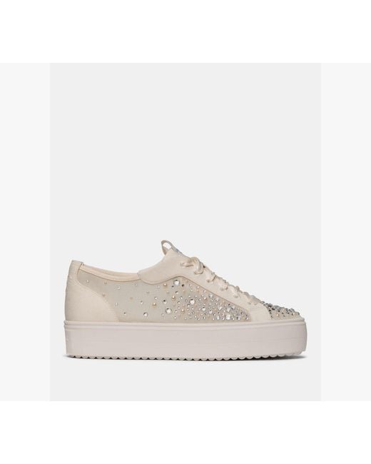 Kate Spade White Sam Icon Embellished Platform Sneakers