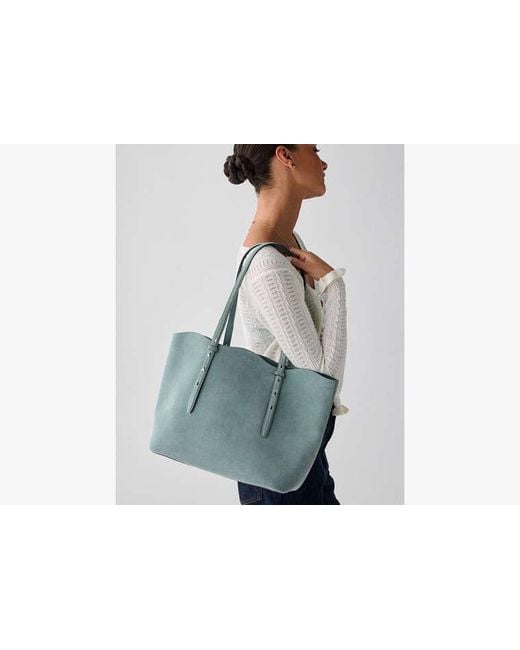 Kate Spade Blue Do It All Wavy Suede Tote Bag