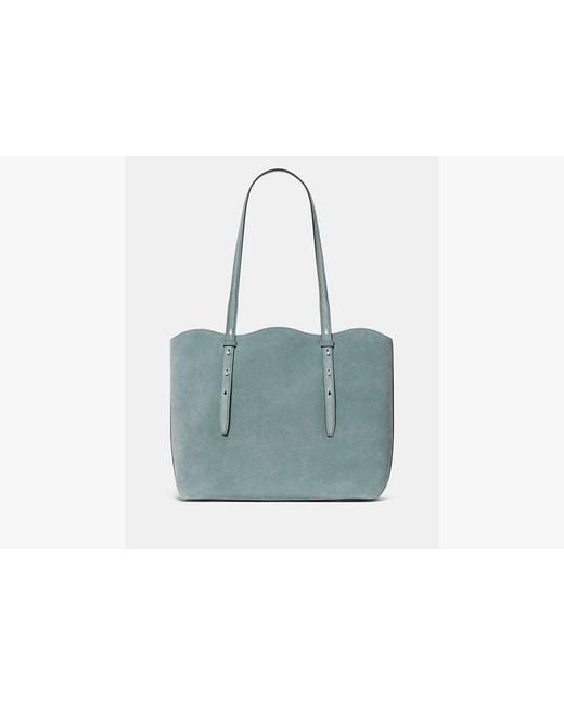 Kate Spade Blue Do It All Wavy Suede Tote Bag