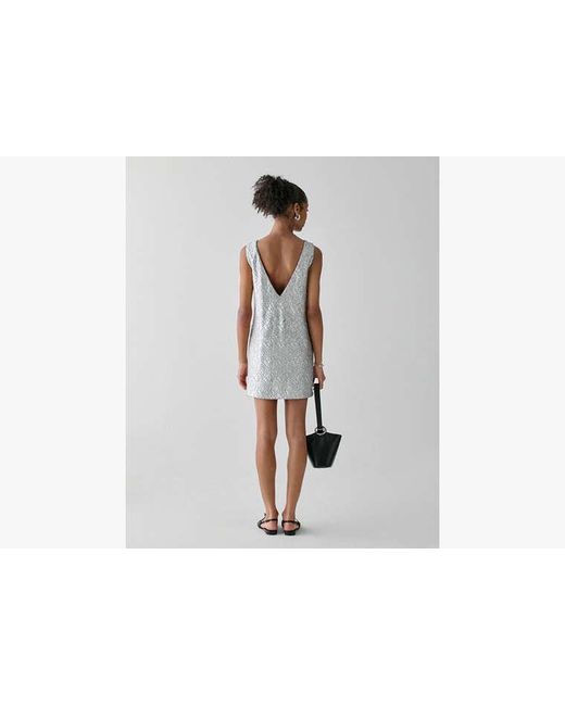 Kate Spade Gray Foil Lace Shift Dress