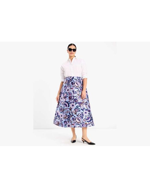 Kate Spade Blue Autumn Paisley Midi Skirt