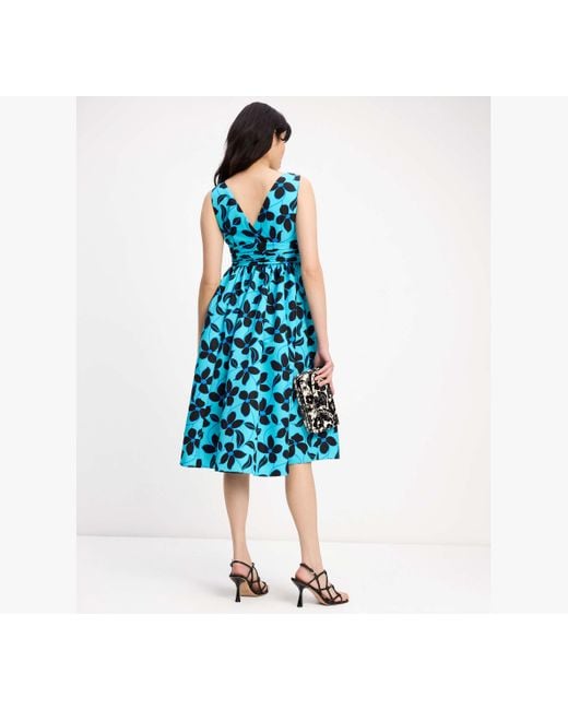 Kate Spade Blue Floral Vines V-neck Dress