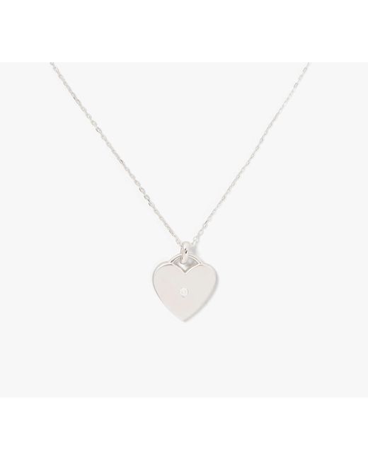 Kate Spade White Kate Spade Fine Meant To Be Heart Pendant