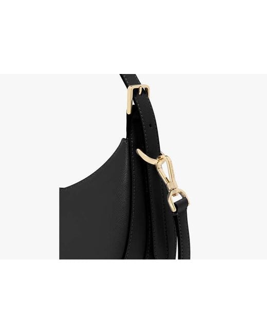 Kate Spade Black Madison Crescent Schultertasche Aus Saffianleder
