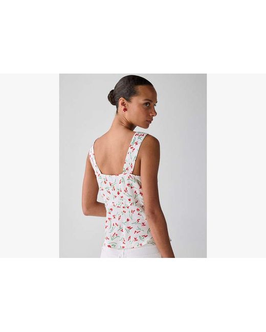 Kate Spade White Vibrant Buds Slip Tank