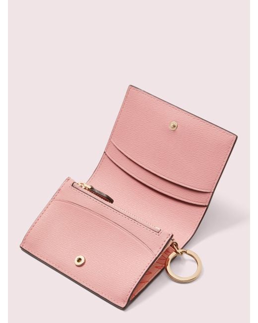 Kate Spade Spencer Falling Flower Mini Key-ring Wallet in Pink - Lyst