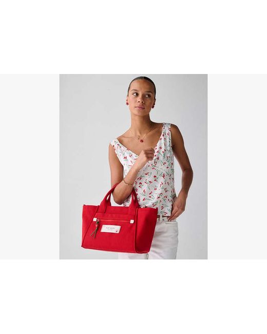 Kate Spade Red Kate Spade Dash Strawberry Canvas Tote Bag