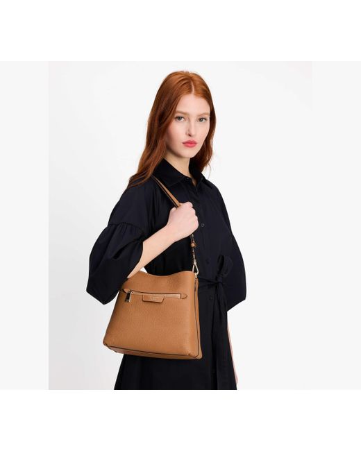 Kate Spade Brown Hudson Pebbled Leather Shoulder Bag