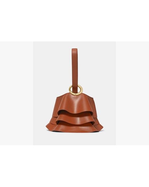 Kate Spade Brown Halo Pleated Wave Mini Bucket Bag