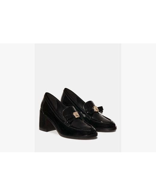 Kate Spade Black Deco Bow Heeled Loafer