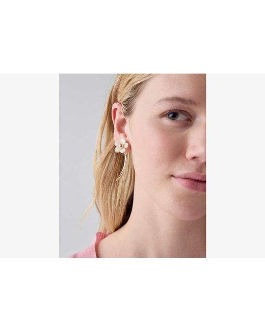 Kate Spade White Summer Daze Flower Statement Earrings